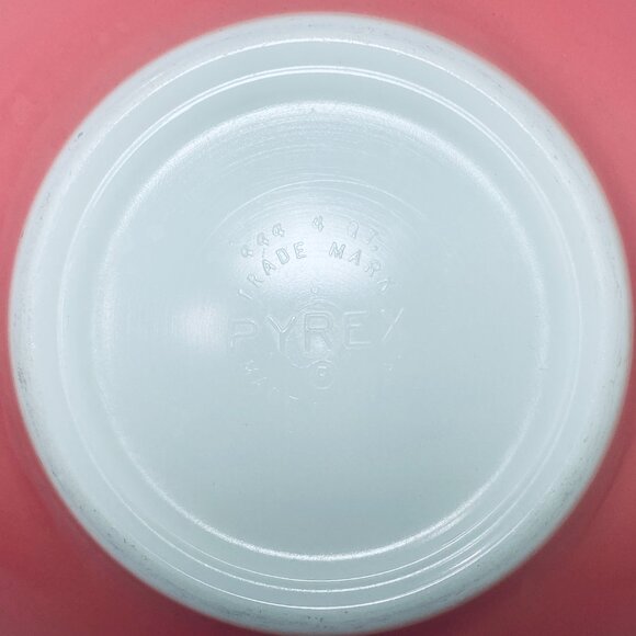 VNTG Pyrex Pink Gooseberry #444 Nesting 4-Quart Bowl 1960's Excellent Condition - Picture 7 of 8